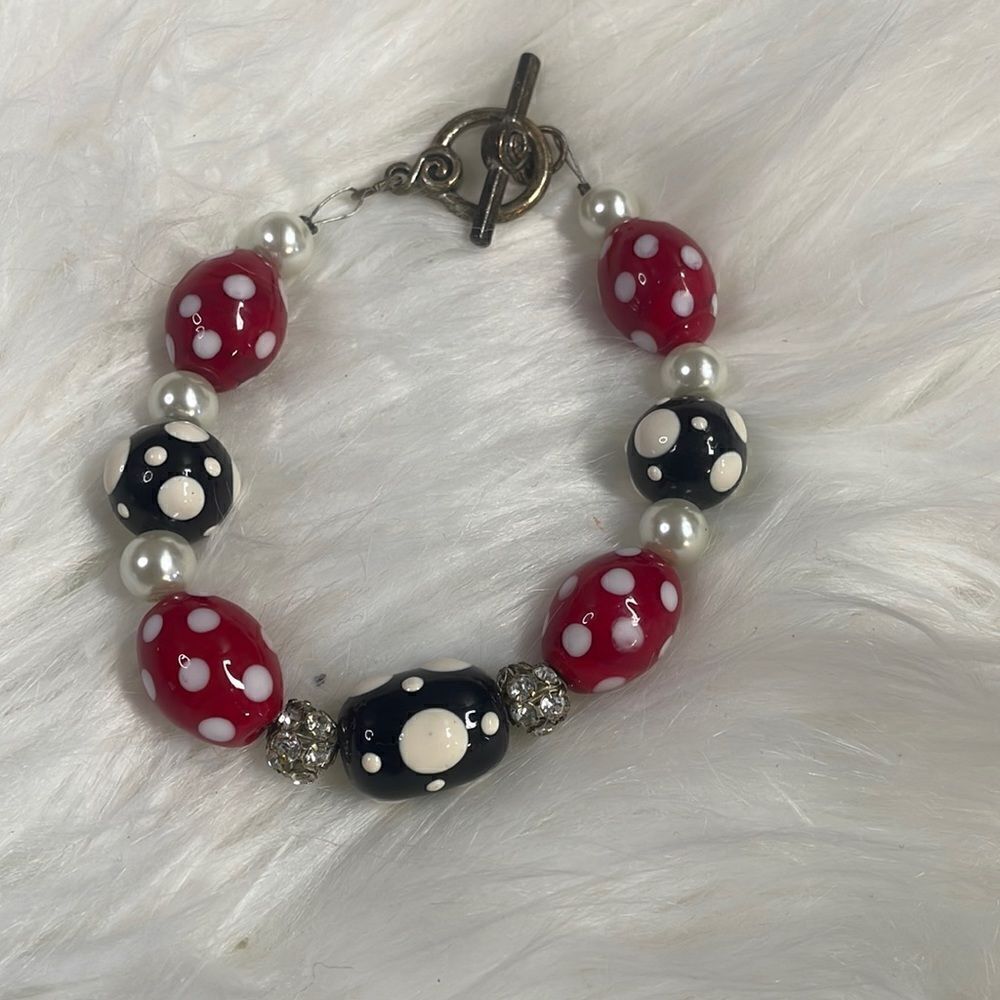 Disney Inspired Handcrafted Bead Bracelet 9”